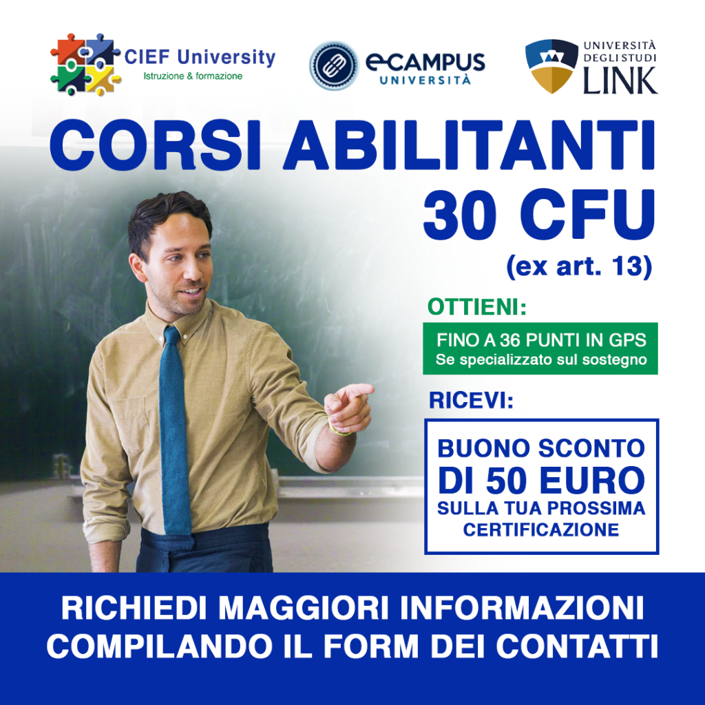 30 CFU ex art. 13